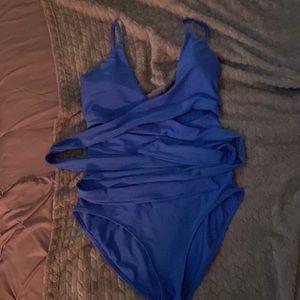 one piece blue american eagle swimsuit. size small. never worn. make an offer!!